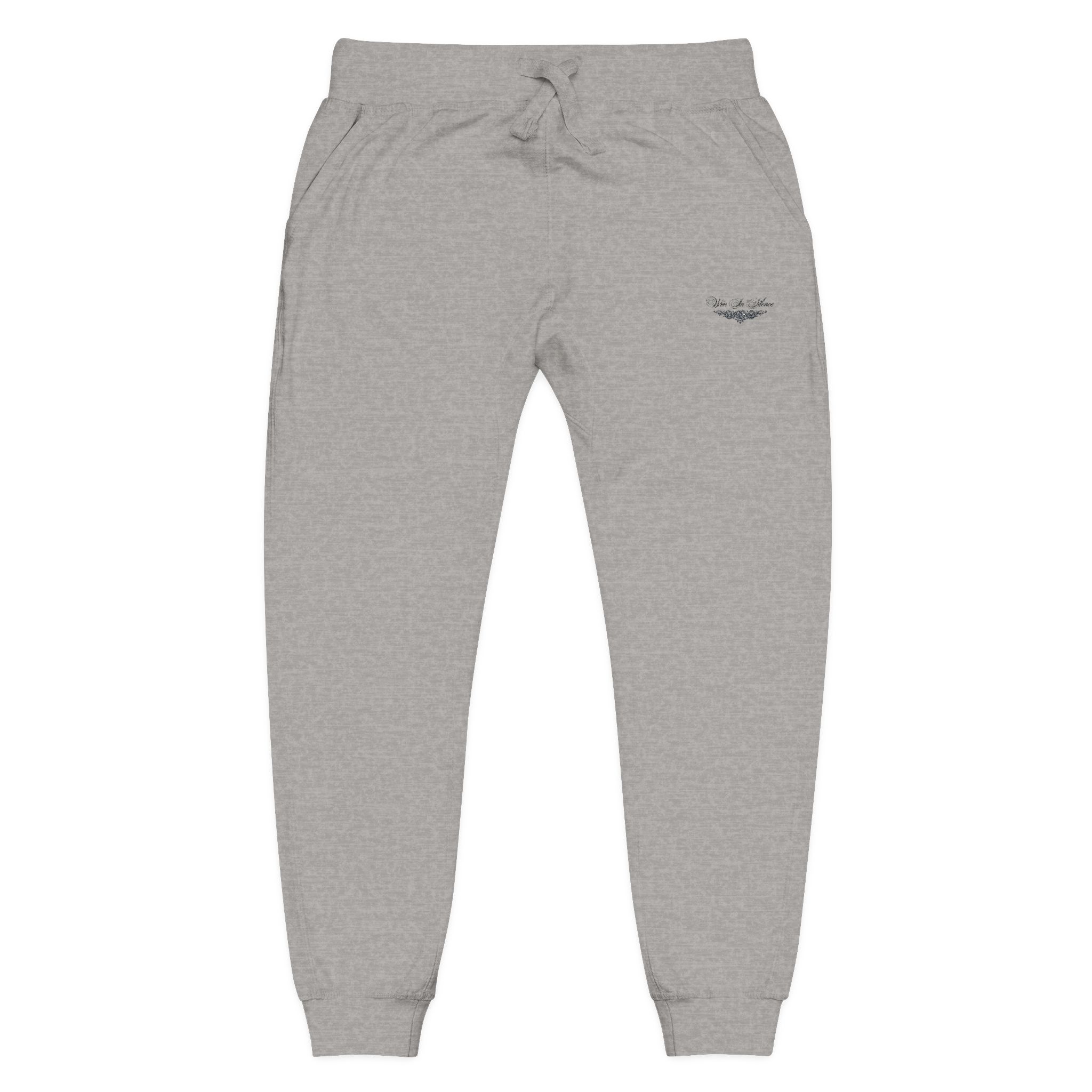Embroidered Fleece Sweatpants — Minimal White Joggers - Image 12