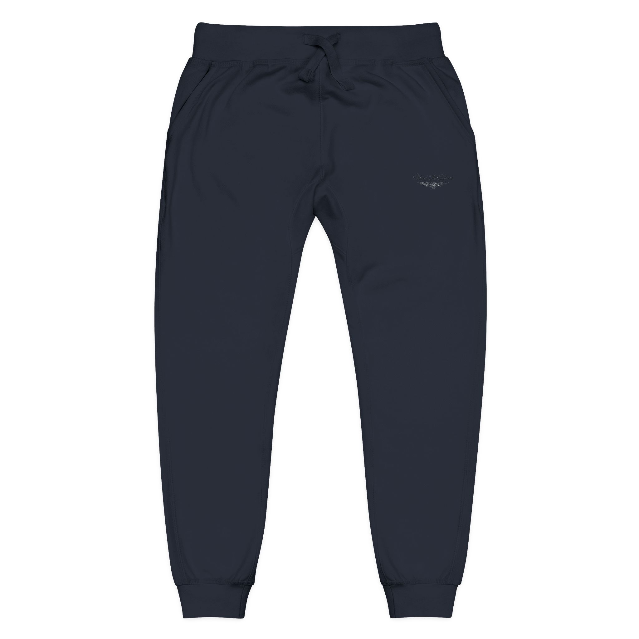 Embroidered Fleece Sweatpants — Minimal White Joggers - Image 16