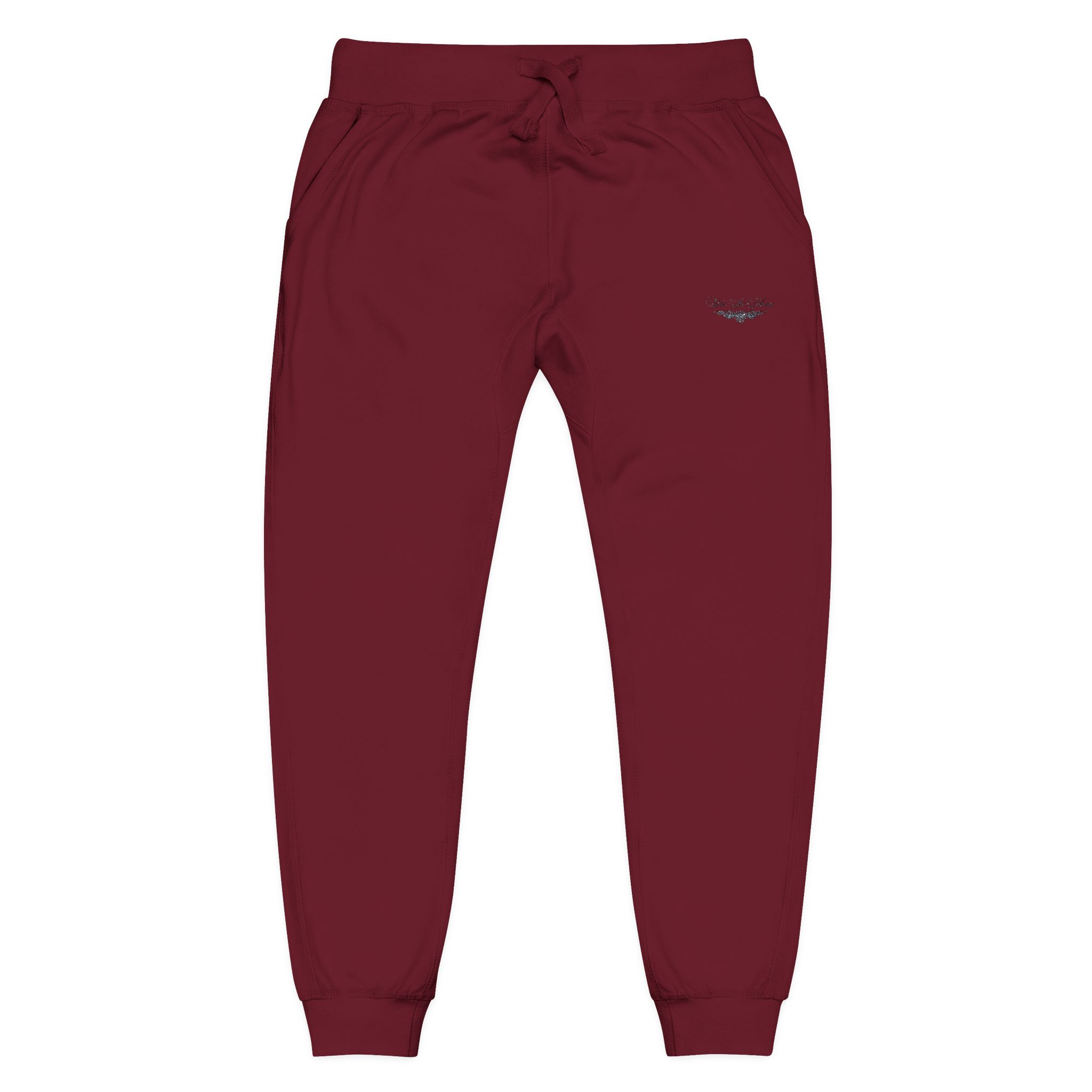 Embroidered Fleece Sweatpants — Minimal White Joggers - Image 24