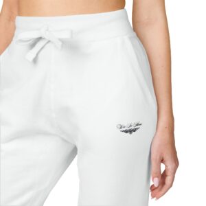 Embroidered Fleece Sweatpants — Minimal White Joggers